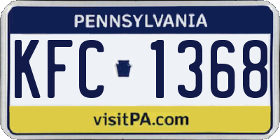 PA license plate KFC1368