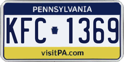 PA license plate KFC1369
