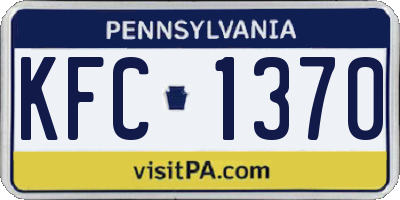 PA license plate KFC1370