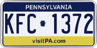 PA license plate KFC1372