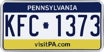 PA license plate KFC1373