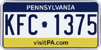 PA license plate KFC1375