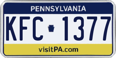 PA license plate KFC1377