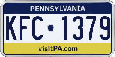 PA license plate KFC1379
