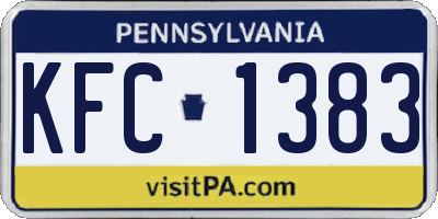 PA license plate KFC1383