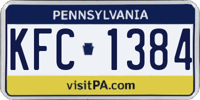 PA license plate KFC1384