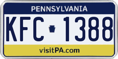 PA license plate KFC1388