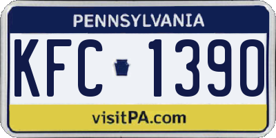 PA license plate KFC1390