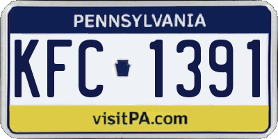 PA license plate KFC1391