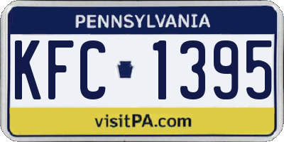 PA license plate KFC1395