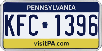PA license plate KFC1396