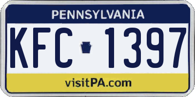PA license plate KFC1397