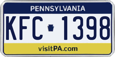 PA license plate KFC1398