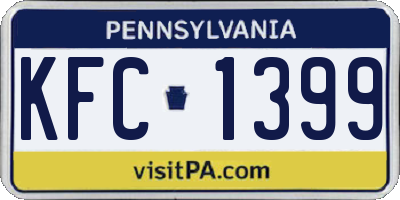 PA license plate KFC1399