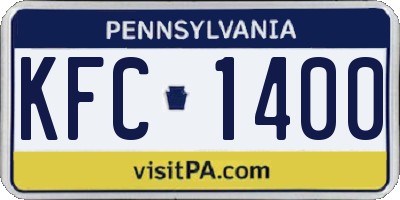 PA license plate KFC1400