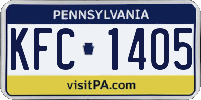 PA license plate KFC1405