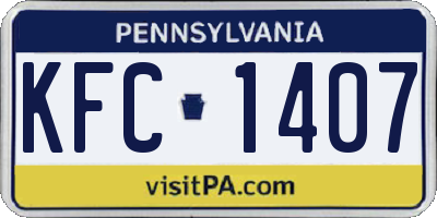 PA license plate KFC1407
