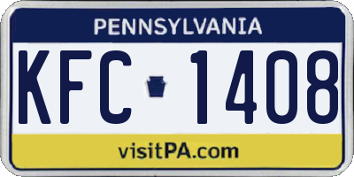 PA license plate KFC1408