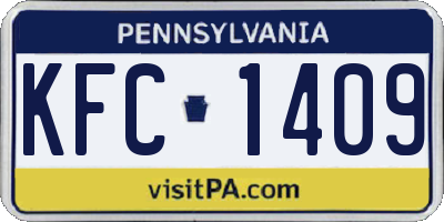 PA license plate KFC1409