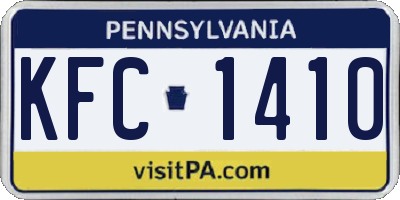 PA license plate KFC1410