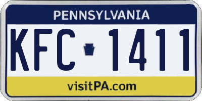 PA license plate KFC1411