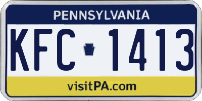 PA license plate KFC1413