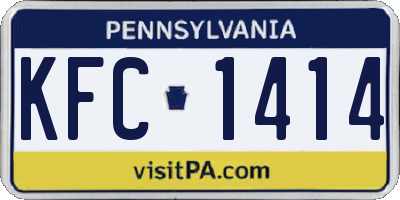 PA license plate KFC1414