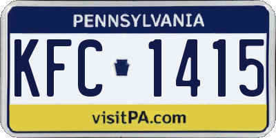 PA license plate KFC1415