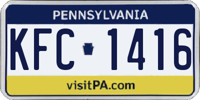 PA license plate KFC1416