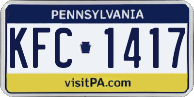 PA license plate KFC1417