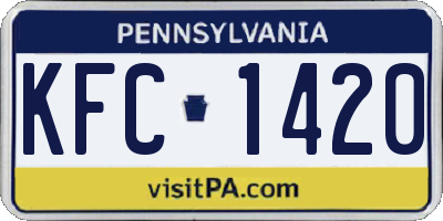 PA license plate KFC1420