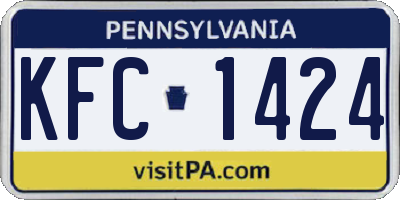 PA license plate KFC1424