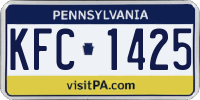 PA license plate KFC1425