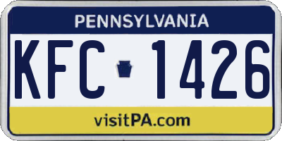 PA license plate KFC1426
