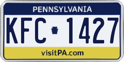 PA license plate KFC1427