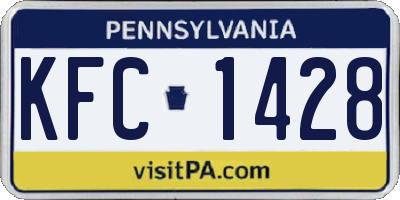PA license plate KFC1428