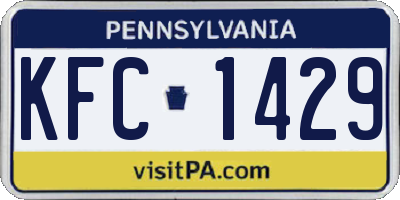 PA license plate KFC1429