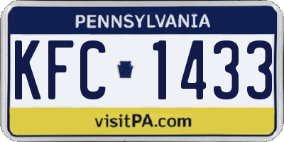 PA license plate KFC1433