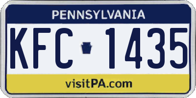 PA license plate KFC1435