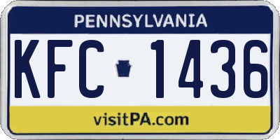 PA license plate KFC1436