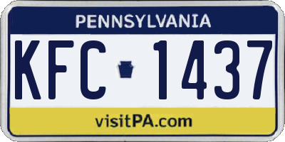 PA license plate KFC1437