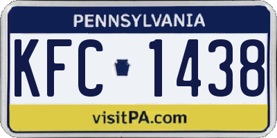 PA license plate KFC1438
