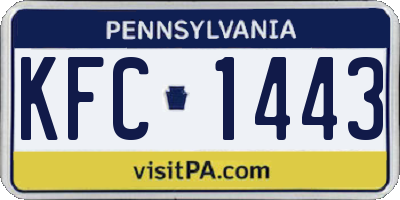 PA license plate KFC1443