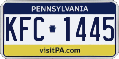 PA license plate KFC1445