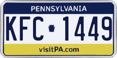 PA license plate KFC1449
