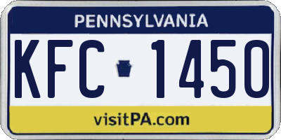 PA license plate KFC1450