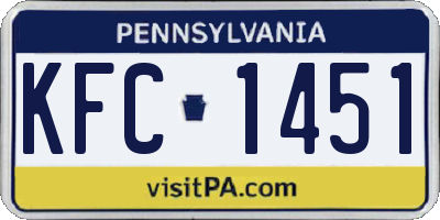 PA license plate KFC1451