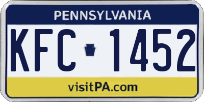 PA license plate KFC1452