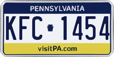 PA license plate KFC1454