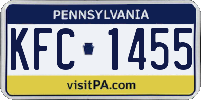 PA license plate KFC1455